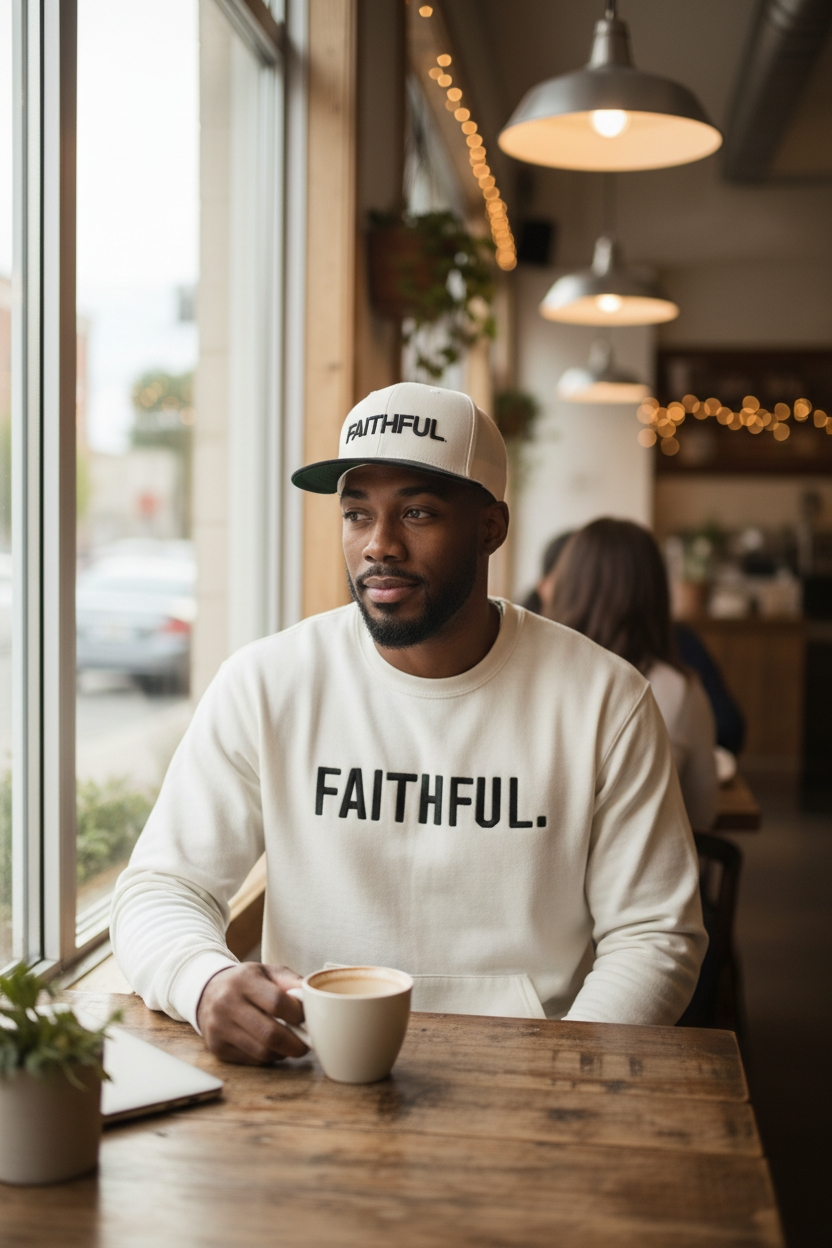 FAITHFUL. Crewneck Sweatshirt with Pouch