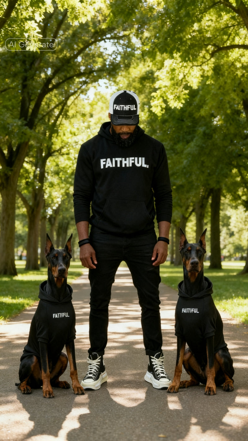 FAITHFUL Black/White Crewneck Sweatshirt