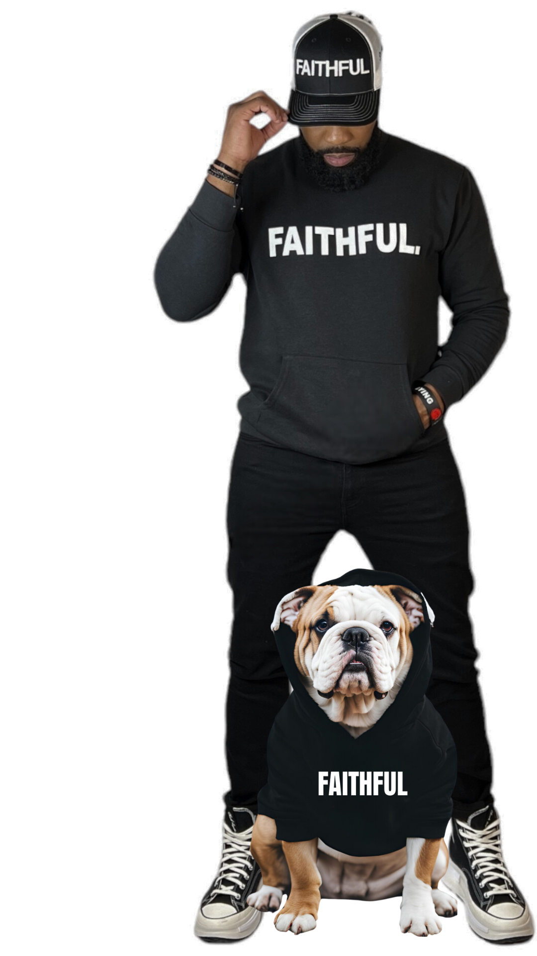 FAITHFUL Black/White Crewneck Sweatshirt