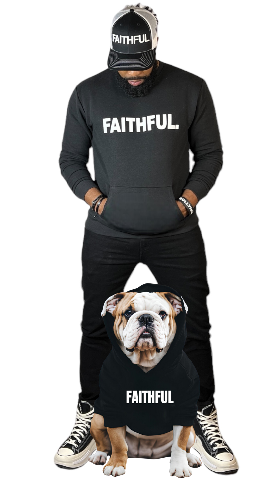 FAITHFUL Black/White Crewneck Sweatshirt