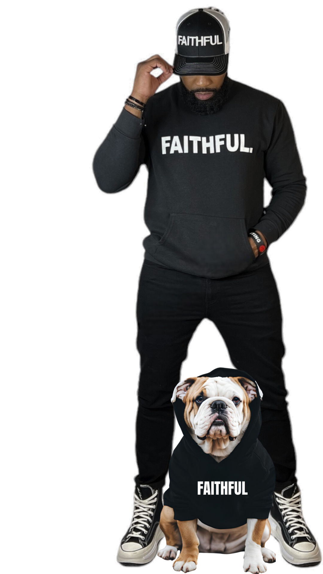 FAITHFUL Black/White Crewneck Sweatshirt