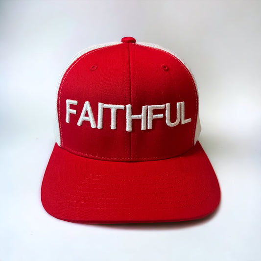 FAITHFUL Trucker - Red & White HAT