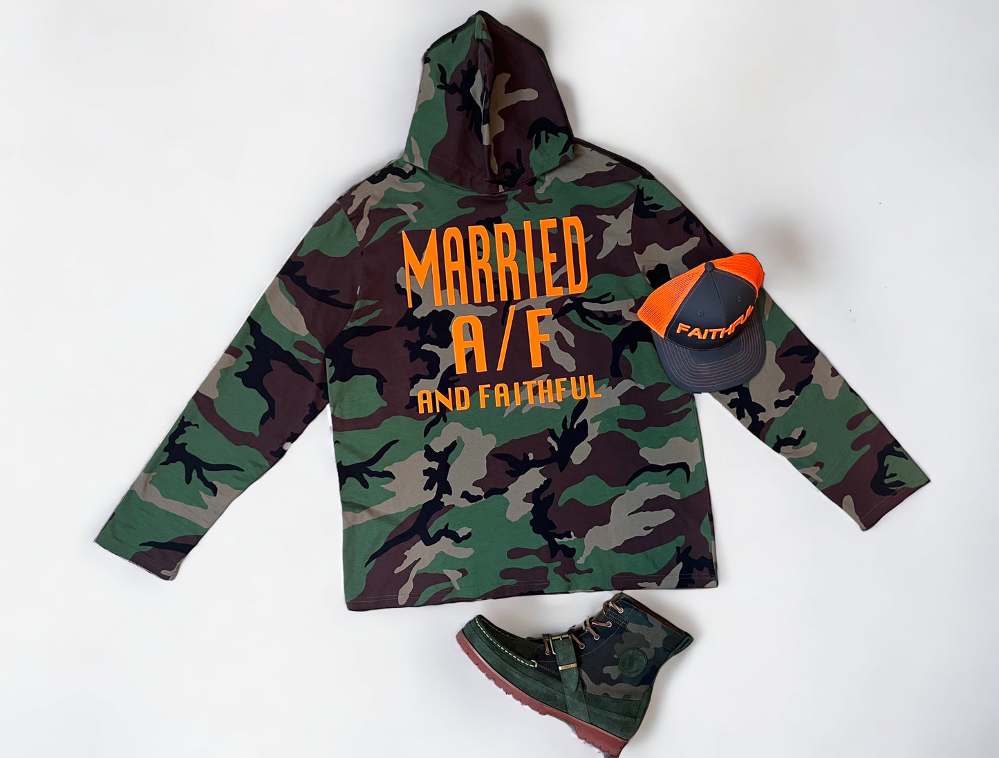 MARRIED Camo/Orange Highlighter (I'm Up They See Me I'm Down)