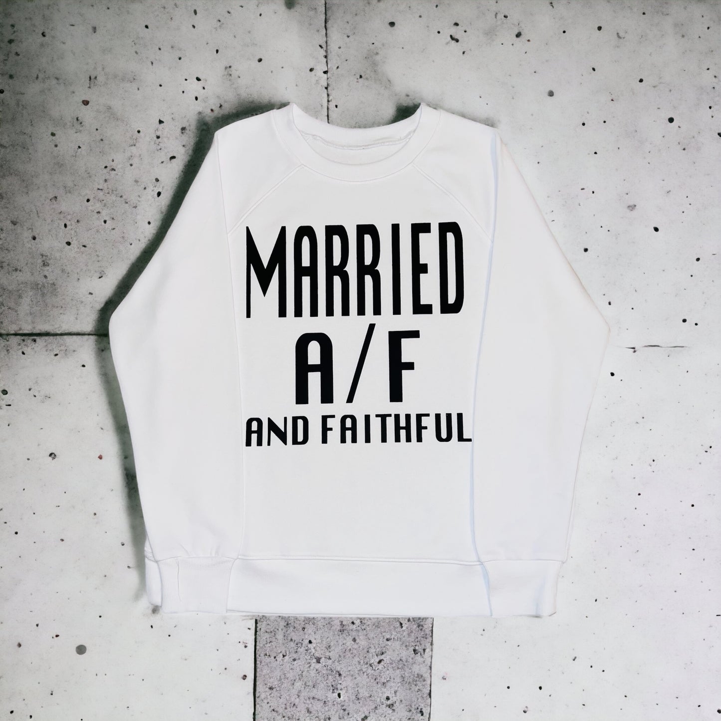 MARRIED White/Black Crewneck Sweatshirt