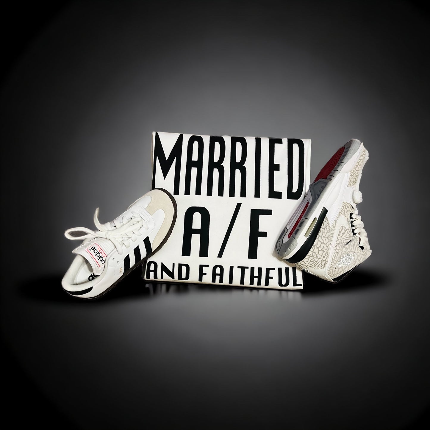 MARRIED White/Black Crewneck Sweatshirt