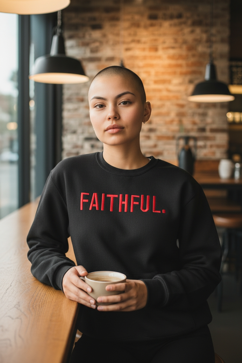 FAITHFUL. Crewneck BLK/RED