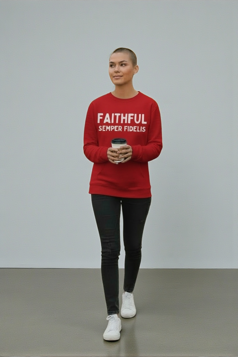 Long Sleeve Crewneck Sweatshirt (FAITHFUL SEMPER FIDELIS)