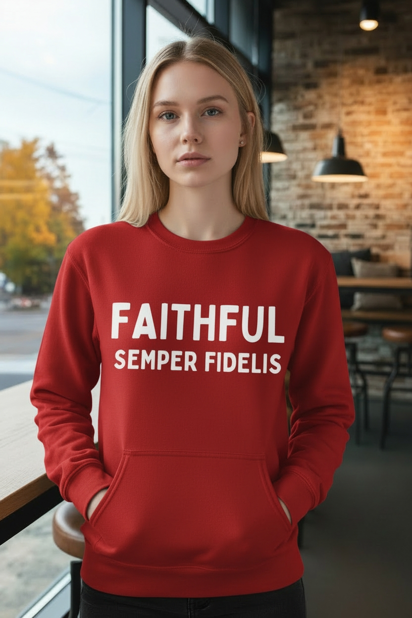 Long Sleeve Crewneck Sweatshirt (FAITHFUL SEMPER FIDELIS)