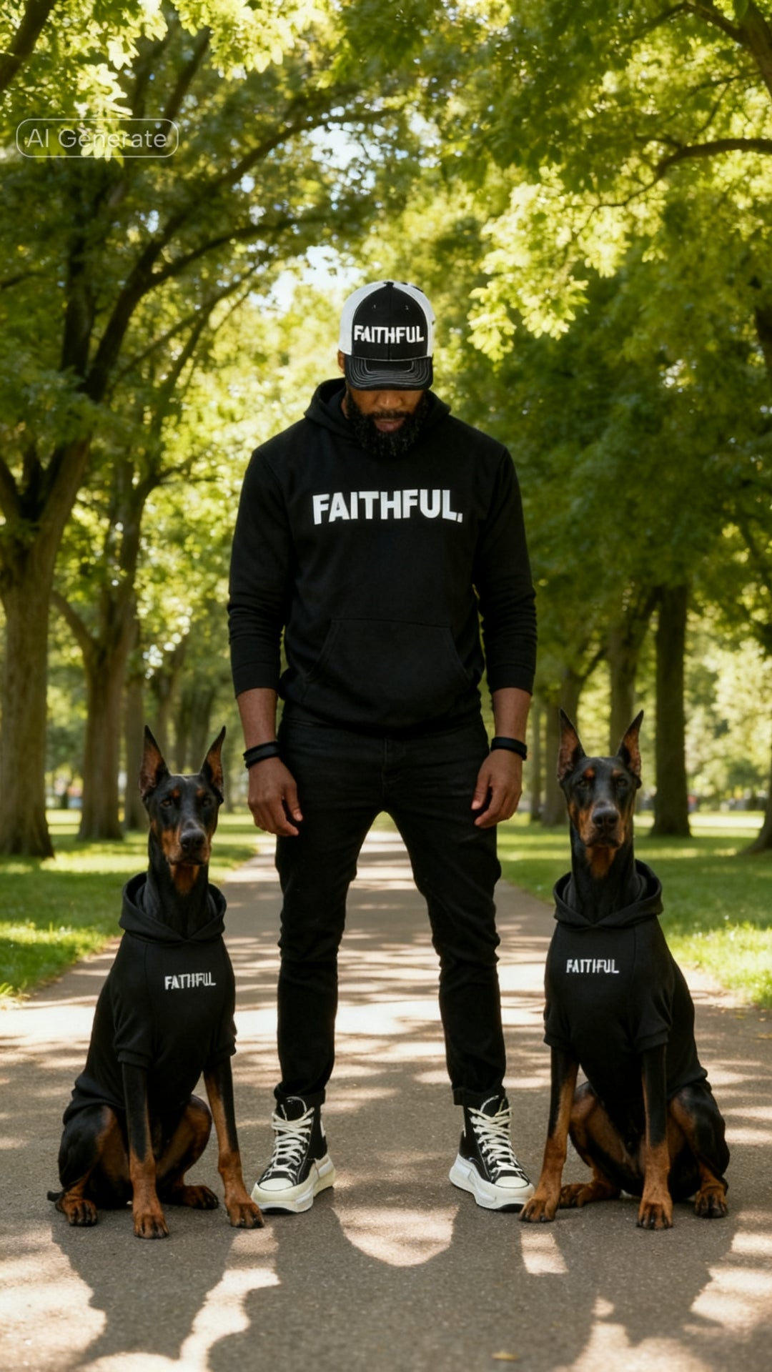 FAITHFUL Black/White Crewneck Sweatshirt