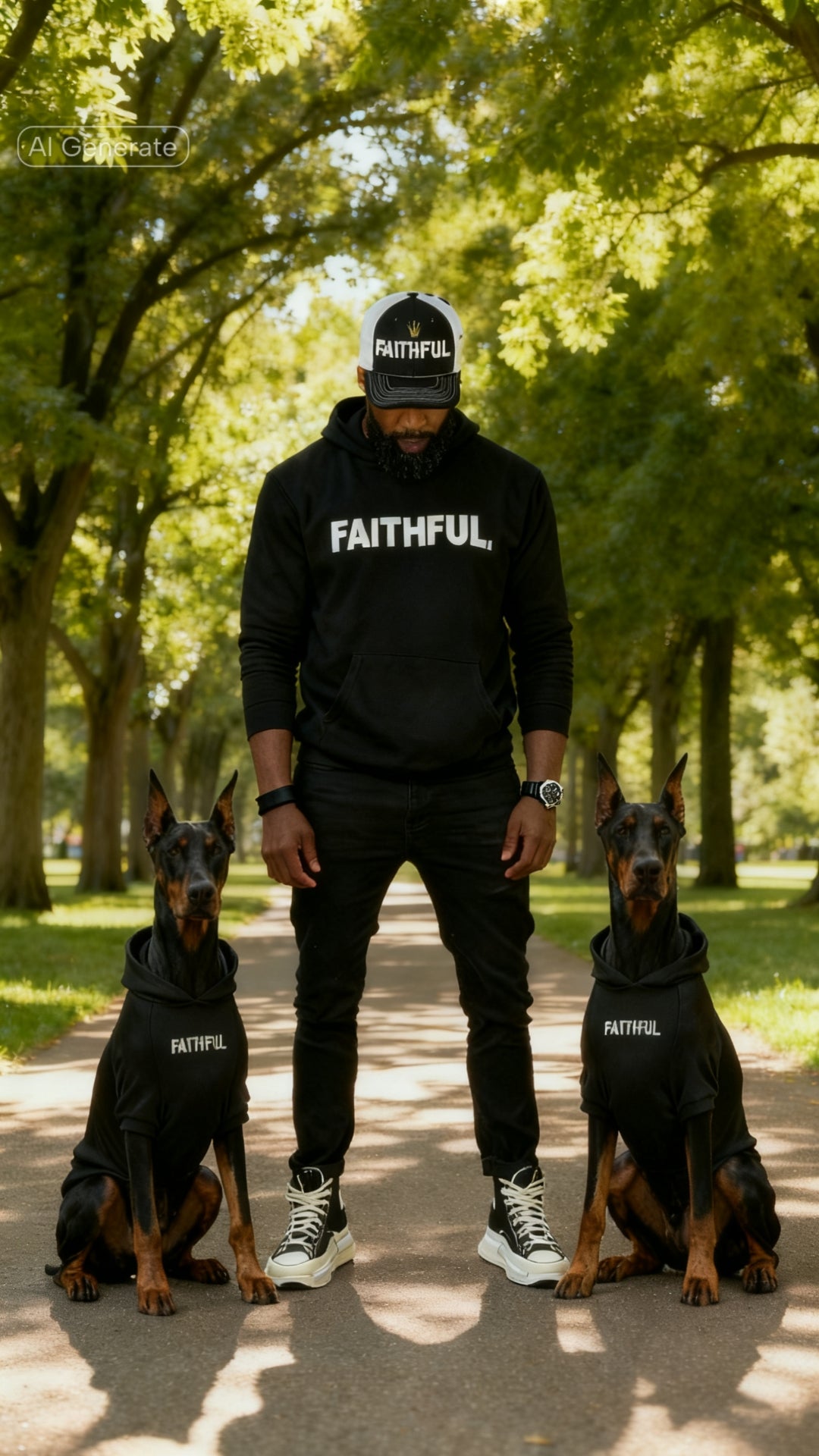 FAITHFUL Black/White Crewneck Sweatshirt