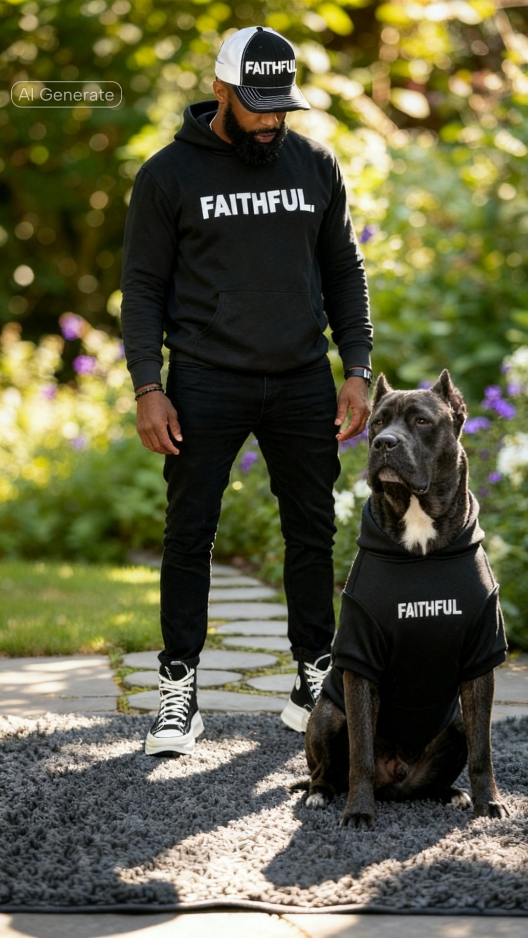 FAITHFUL Black/White Crewneck Sweatshirt